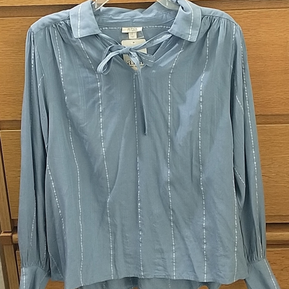 Light blue long sleeve blouse